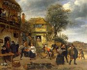 Jan Steen Peasants before an Inn Germany oil painting artist